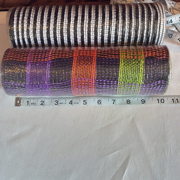 NWT Place & Time set of 2 rolls of Halloween ribbon black/white & multicolor 30' - Picture 8 of 8